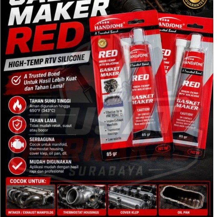 LEM SILICONE GASKET RED 85 GR HANDSOME/ LEM GASKET RED 85 GR HANDSOME