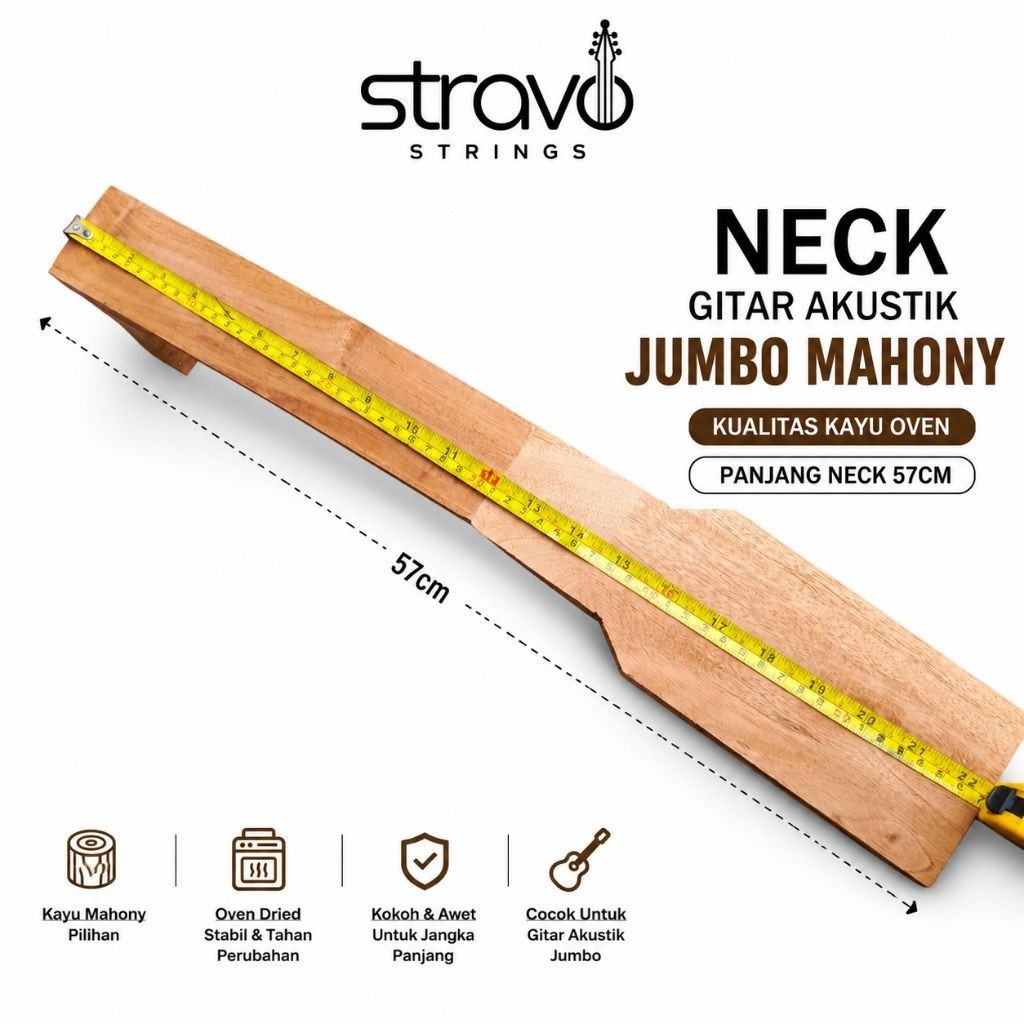 Neck Gitar Akustik Jumbo Mahony/Stang Gitar Akustik Jumbo kayu mahony/ Neck Gitar Akustik