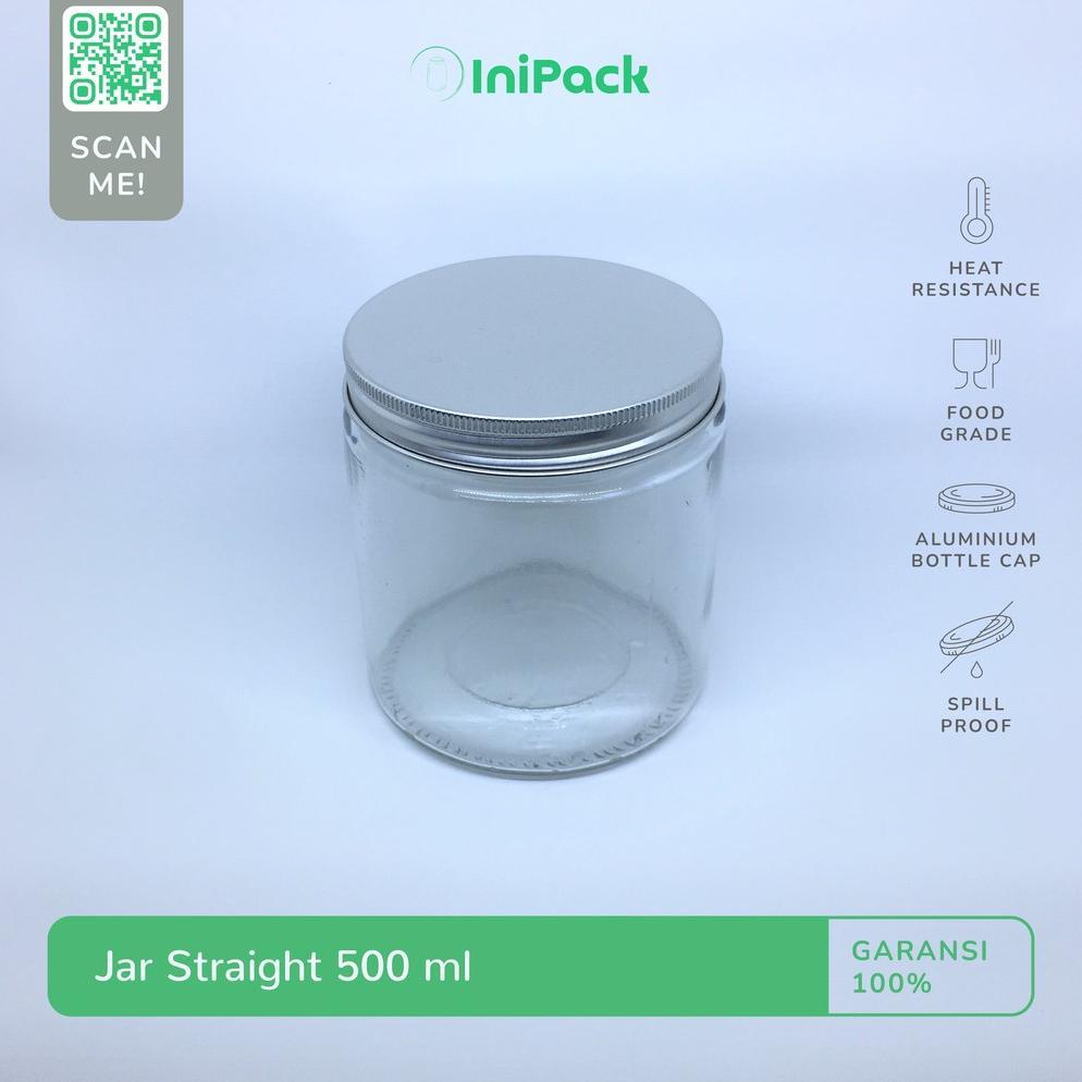 Toples Jar Kaca 500 ML / Botol Toples Kaca 500ML Tutup ALUMINIUM