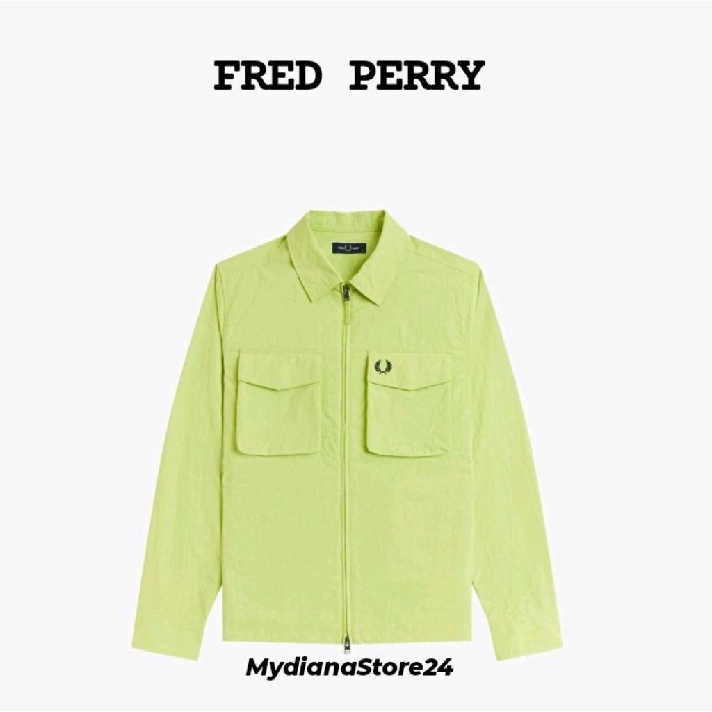 FRED PERRY - FRED PERRY  RIPSTOP POCKET OVERSHIRT -  CITRON