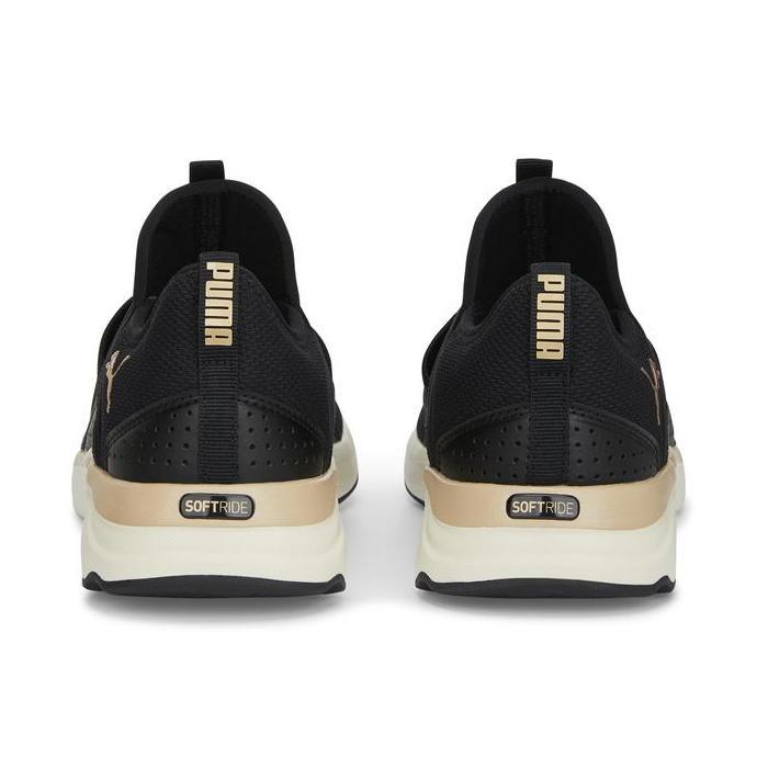 Puma Softride Sophia Slip-On Women'S Running Shoes Black-Gold-White