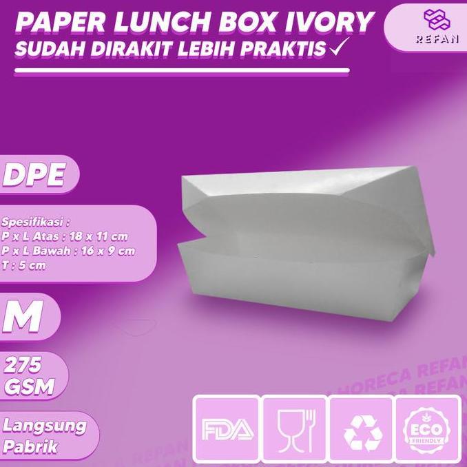 Plastik- Paper Box Lunch Ukuran M / Paper Lunch Box Size M / Paper Box