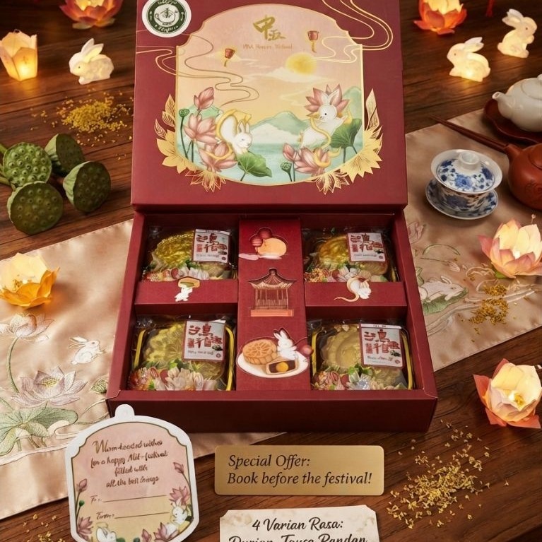 Mooncake Vegan Premium Mooncake vegetarian Mooncake vegan Mooncake isi tausa kacang merah durian lot