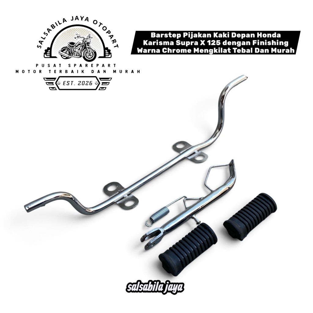 Besi Barstep Bastep Step Postep Pinjakan Kaki Depan Motor Honda Karisma Supra X 125DD Double Disk Ca