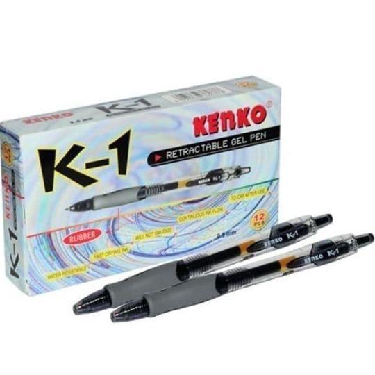 Werk- Pulpen Gel Kenko K-1 0.5Mm Hitam (1Lusin)