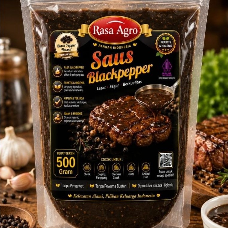 saus blackpaper lada hitam barbeque bbq grill beef steak sapi ayam burger kentang sosis tumks daging