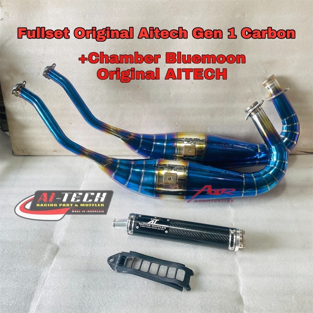 Knalpot Racing Aitech ORIGINAL Blue Moon Rainbow Cobra & Standar Slincer Carbon Kawasaki Ninja R RR 