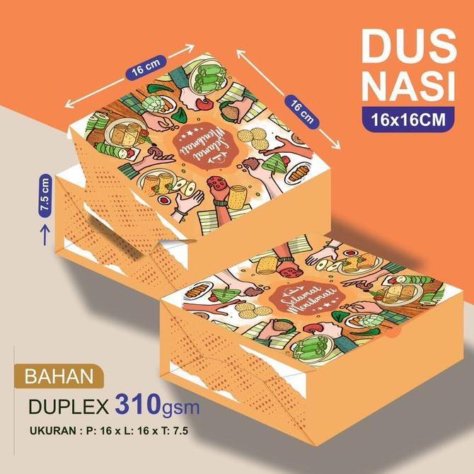 TINOSEBASTIAN_SHOP - DUS NASI 16X16 | ISI 20PCS | BOX NASI KOTAK | BOX NASI 16X16 | DUS MAKANAN | DU