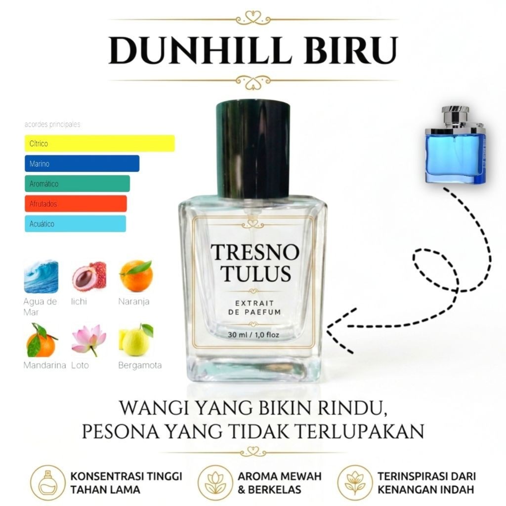DUNHILL BIRU 30 ml | By Luzi Original | Inspired by Dunhill desire blue | Tahan Lama | Pria & Wanita