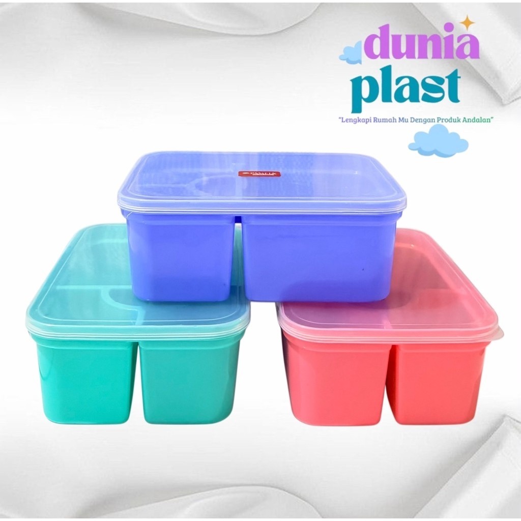 Tempat Bekal Plastik / Ompreng Nasi Kotak / Tempat Bekal Sekat / Kotak Bekal Plastik