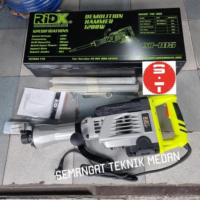 BEBAS ONGKIR - X1-105 MESIN JACK DEMOLITION BREAKER HAMMER PH65 15kg RIDX X1 - 105
