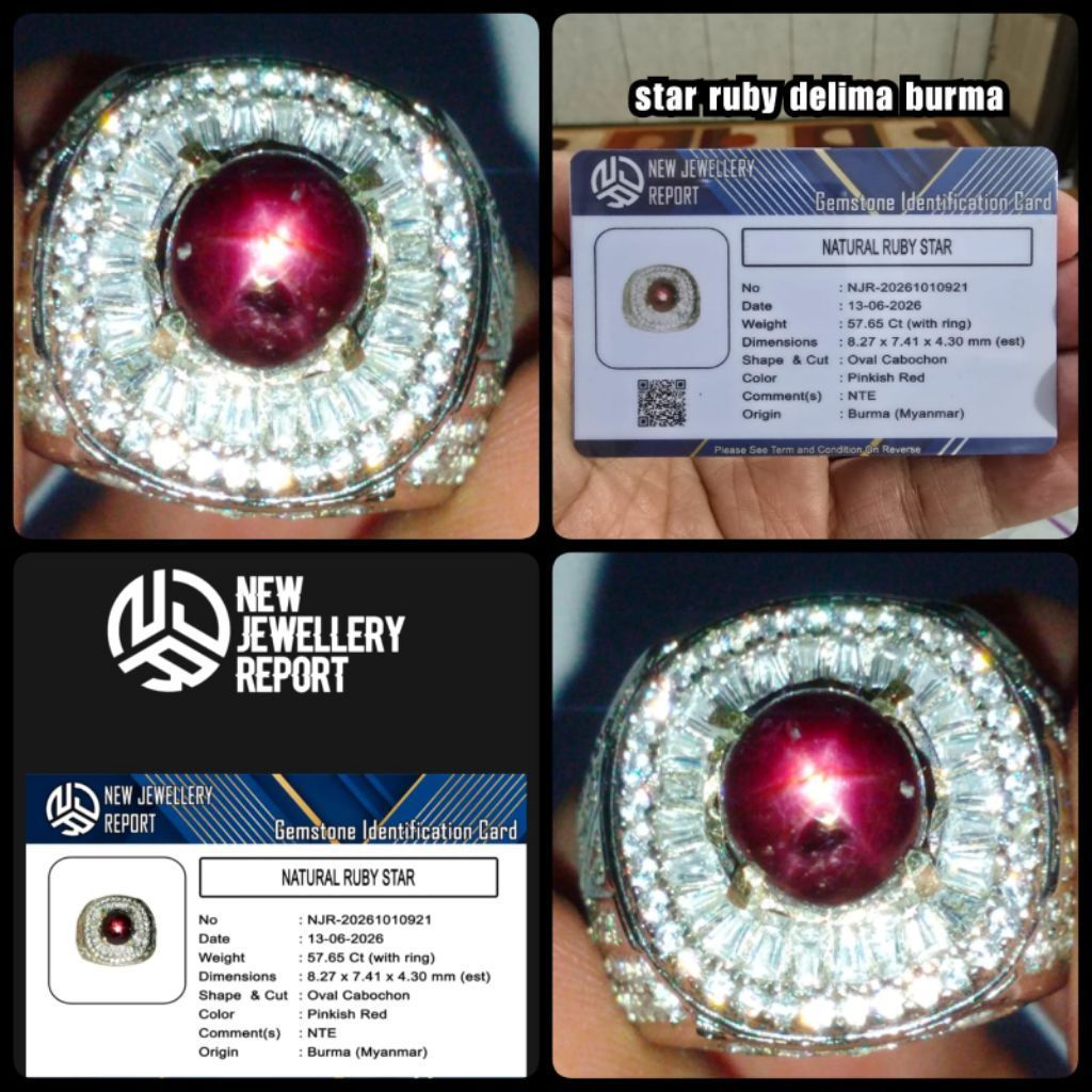 natural star Ruby Burma Myanmar + memo lab ya