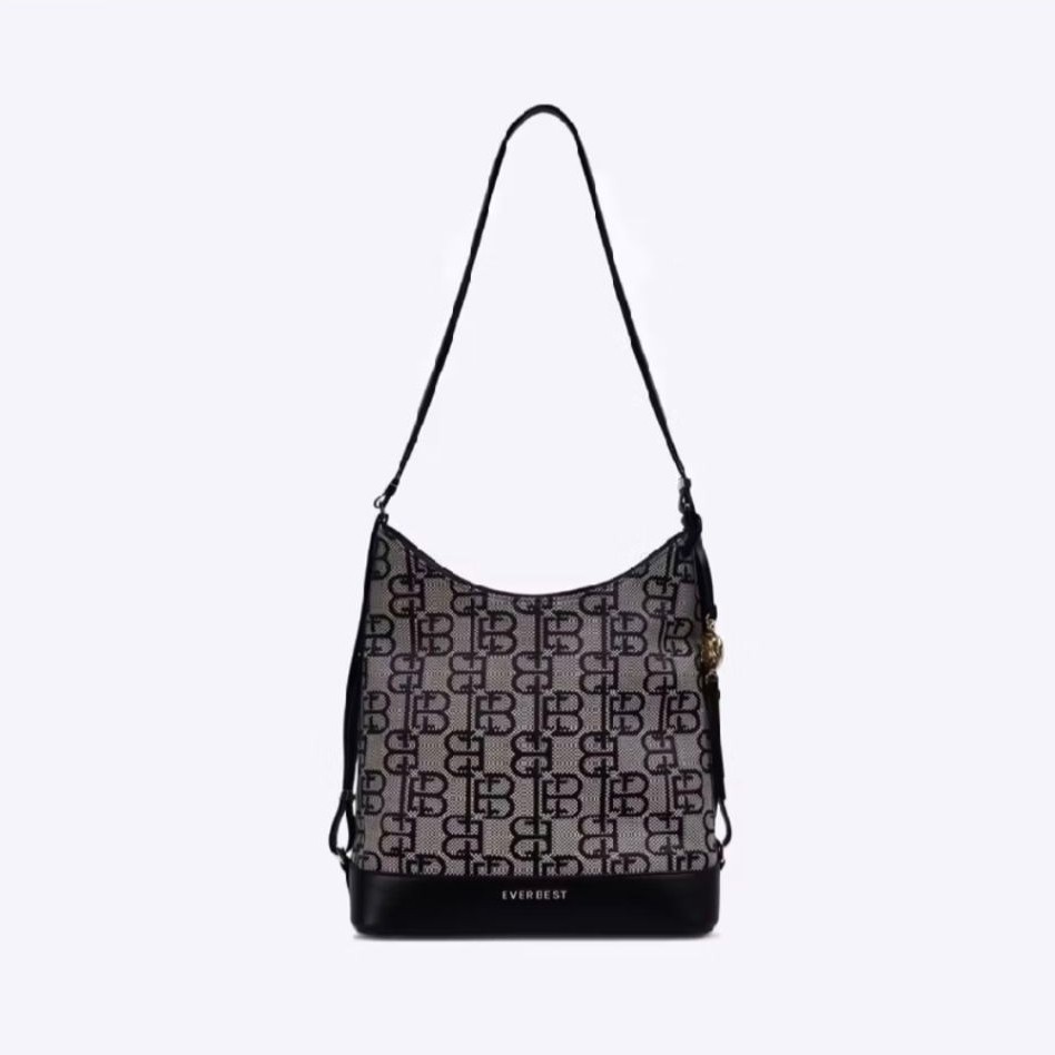 NEW KAINA Tas Everbest Hitam kulit sapi