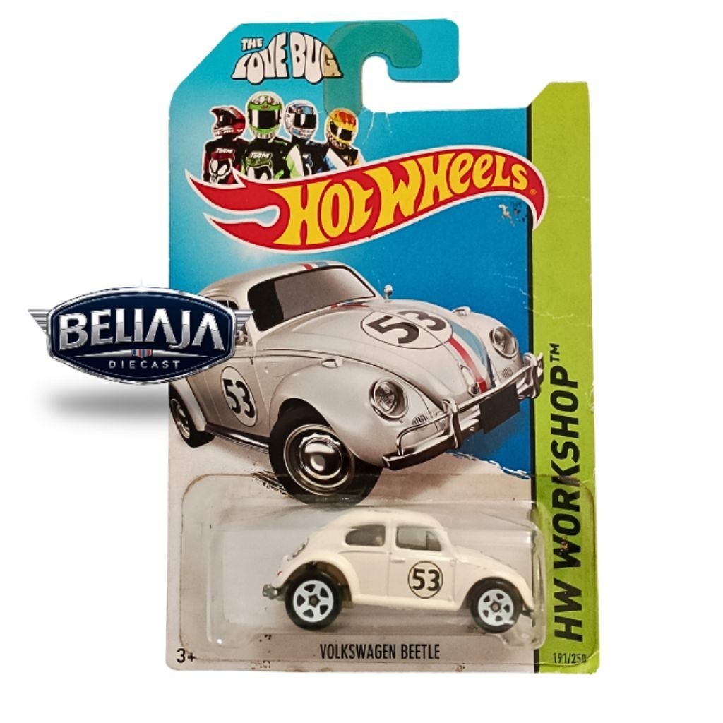 HOT WHEELS VOLKSWAGEN BEETLE WHITE HERBIE THE LOVE BUG