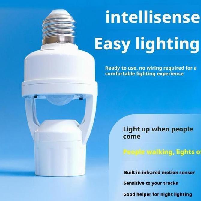 FITTING LAMPU SENSOR GERAK E27 Smart PIR Fitting Lampu Otomatis Nyala Mati Sendiri Fitting Lampu Jal