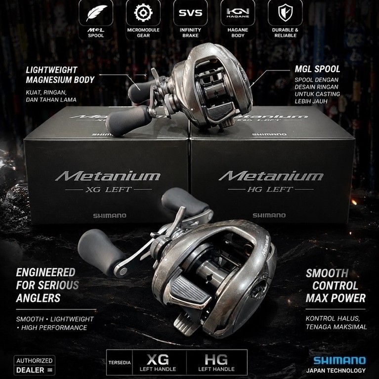 REEL BC SHIMANO METANIUM MGL SPOOL LEGT HANDLE