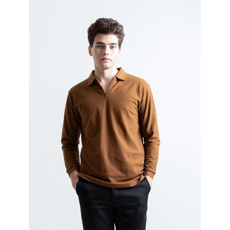 HSRM - Pozi Polo Zipper Long Sleeve | Kaos Polo Pria Lengan Panjang
