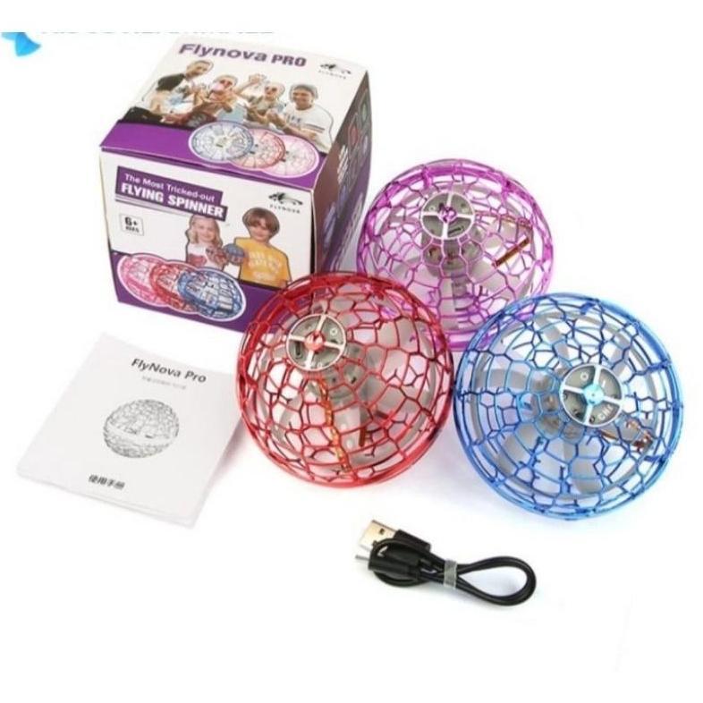 Mainan Flying Spinner Bola Terbang  Drone Tangan Dikendalikan Helikopter Berputar Mini UFO dengan La