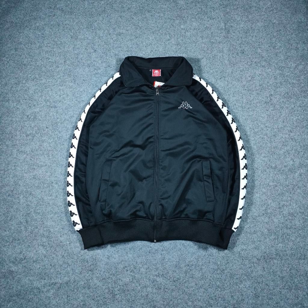 JAKET TRACKTOP KAPPA TAPPED BLACK