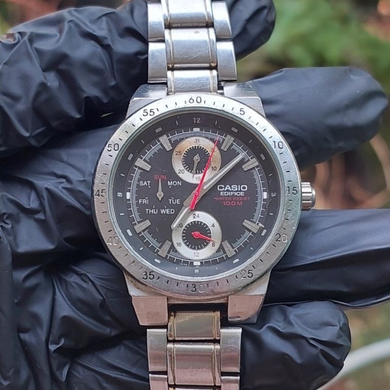 (Harga Net) Jam Tangan Casio Edifice EF-314 Original Chrono Day Date 24 Hours Mesin Normal Tinggal P