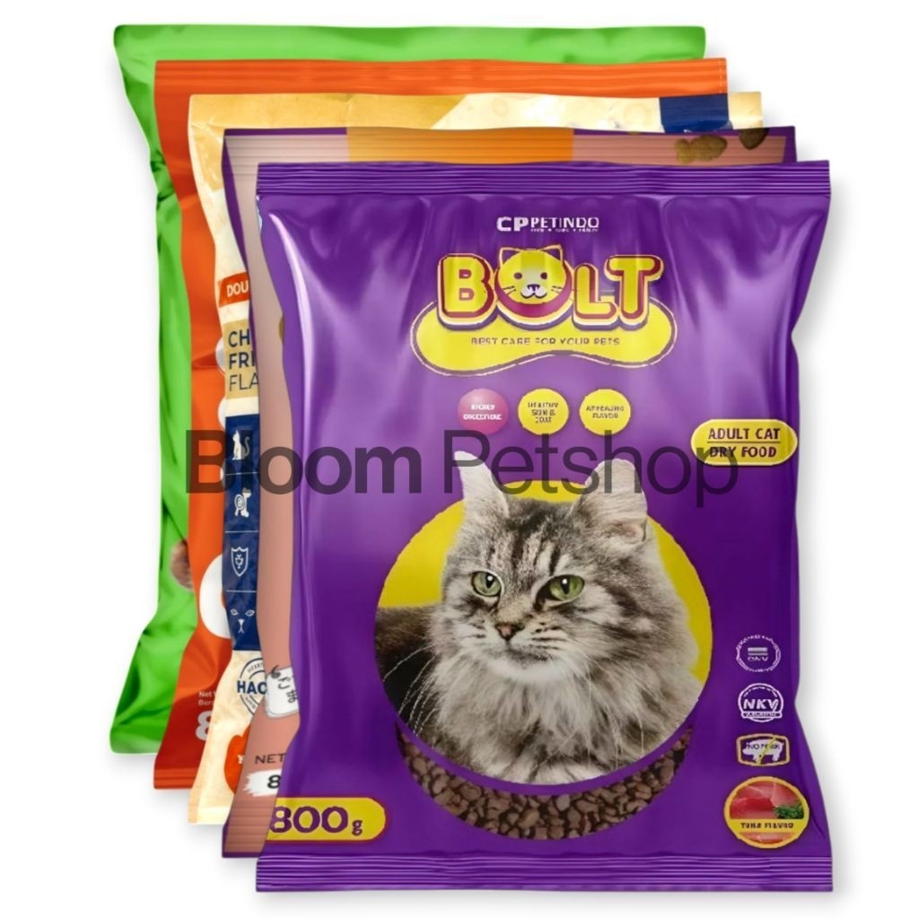 [5BAG/800g] CAT FOOD ADULT MIX. MAKANAN KERING KUCING DEWASA CAMPURAN (BOLT, CAT CHOIZE, CHESTER, MO