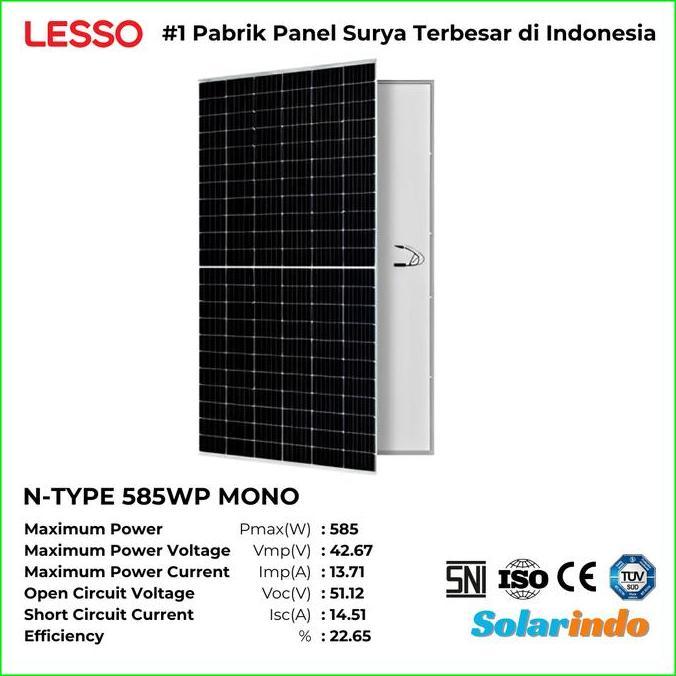 [] Solar Panel Surya Lesso 550WP 585WP N-Type P-Type Monokristalin