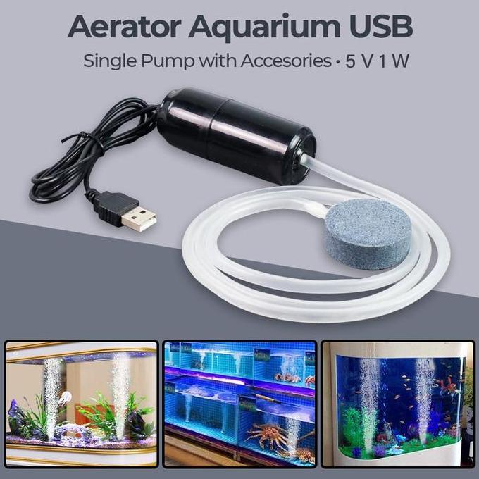 Vernandi76 - Mini Aerator USB Air Pump Portable Mesin Airator AC Pompa Udara Gelembung Oksigen Aquar