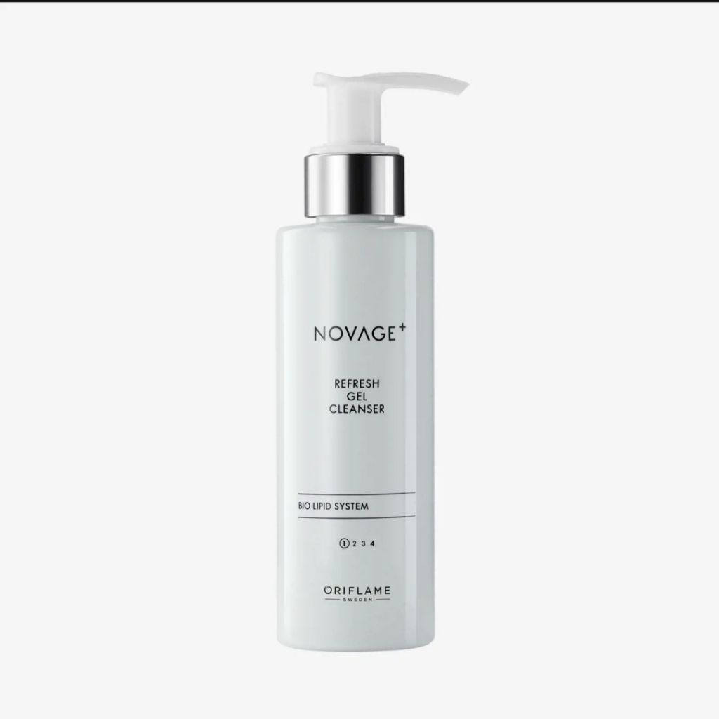 Oriflame Sweden NOVAGE+ Refresh Gel Cleanser BIO LIPID SYSTEM sabun wajah gel pompa
