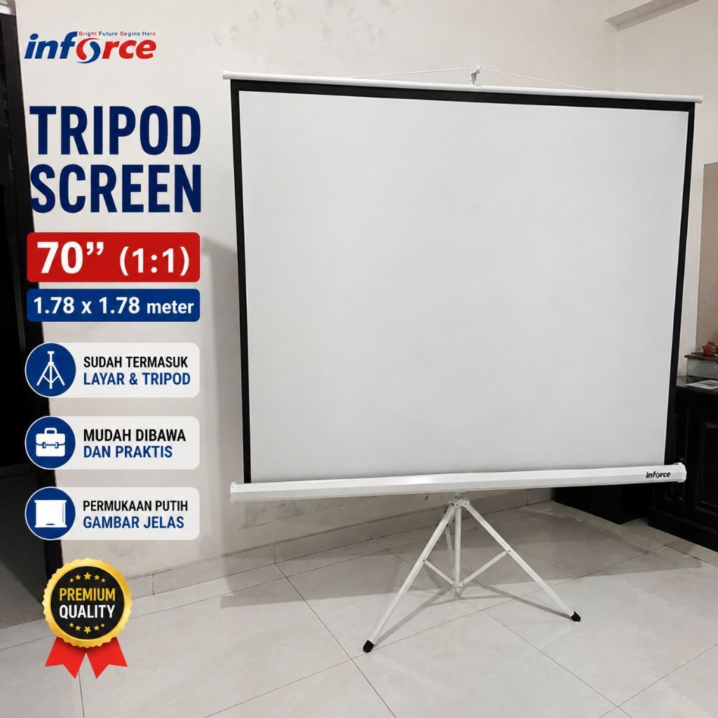 Layar Tancap Screen Proyektor dan Tripod Nobar