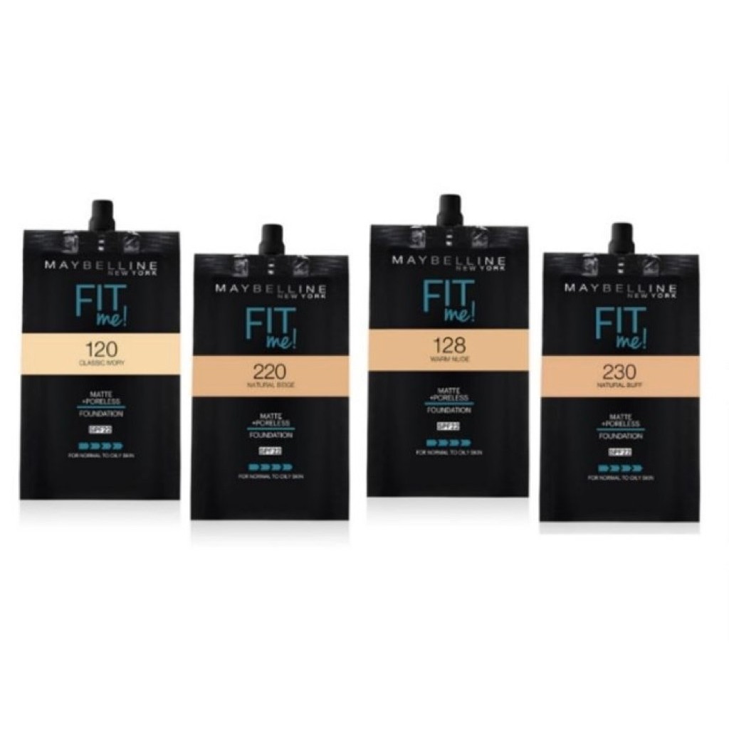 Maybelline Fit Me Matte + Poreless Foundation dalam kemasan sachet 5ml