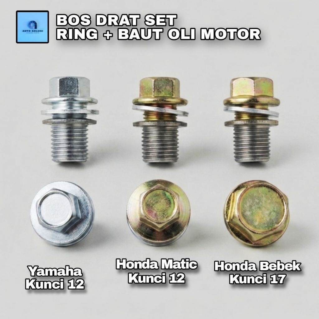 FULL SET BOS DRAT RING DAN BAUT OLI LENGKAP SEMUA UKURAN MOTOR PROMO MENGATASI DRAT LUBANG BAUT OLI 