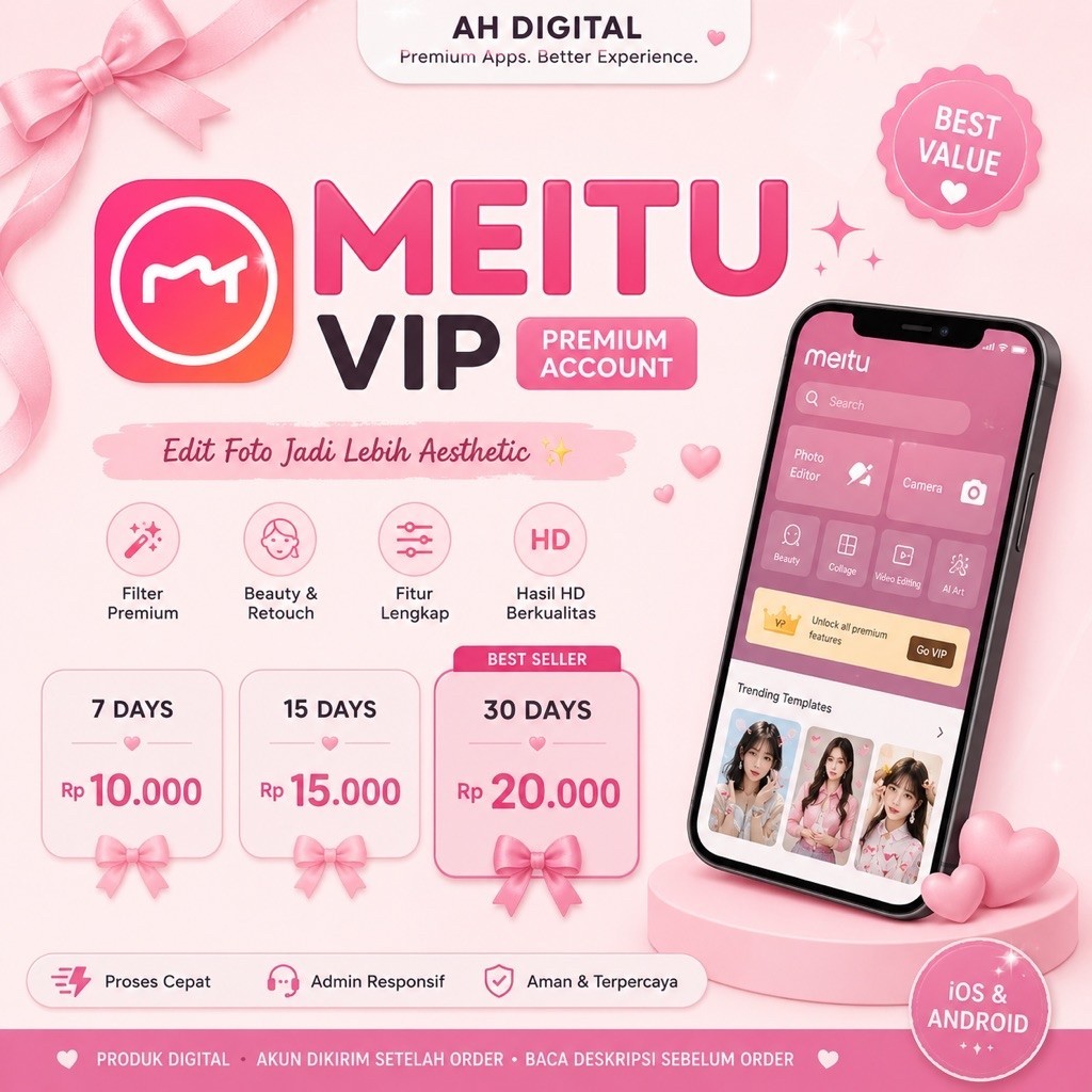 MEITU PREMIUM 30 HARI | EDIT FOTO & BEAUTY | IOS & ANDROID