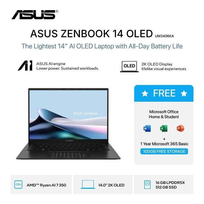 3Asy_farmkil - ASUS ZENBOOK 14 OLED UM3406KA RYZEN AI 7 350 16GB 512GB W11+OHS+M365B 14.0 2K