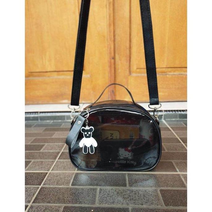 Onebag- Tas Selempang Nita Transparan / Tas Mika Pvc Anisa (Free Gantungan) Kulit