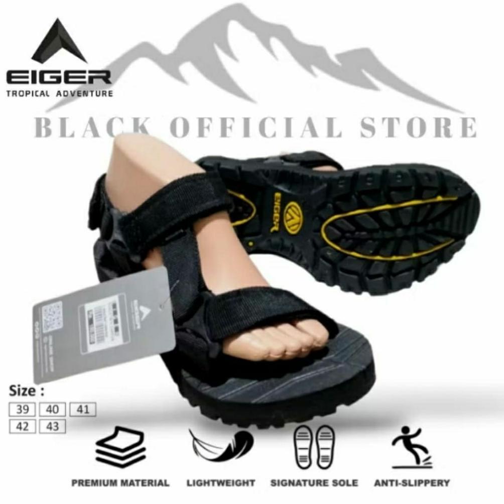 promo sandal eiger1994 gunung adventur sandal kekinian full black