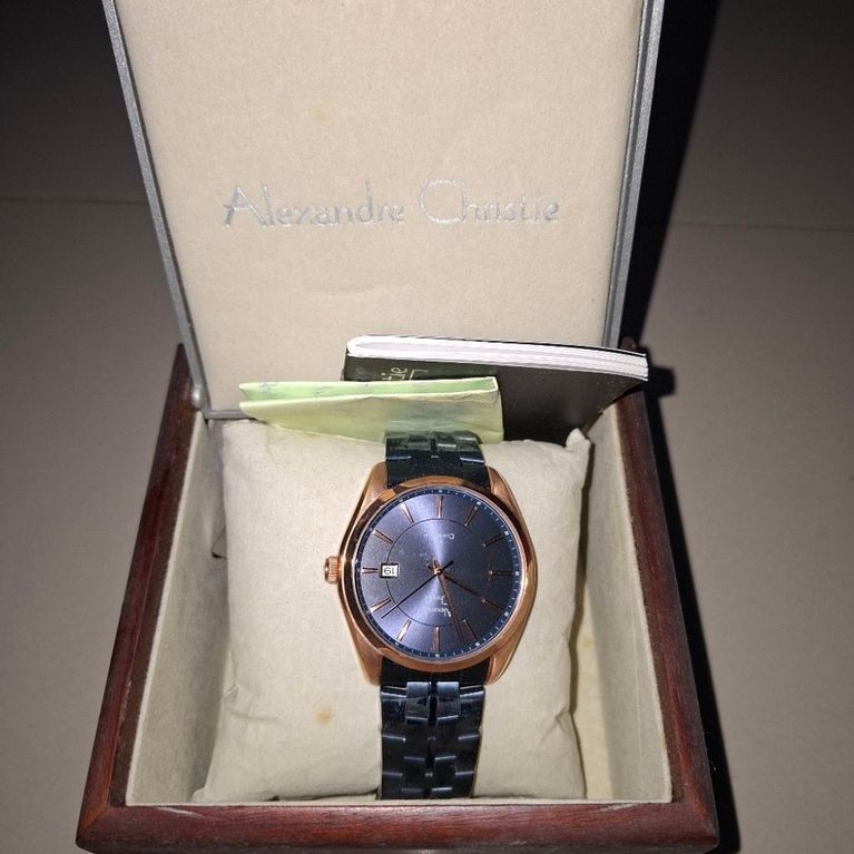 Jam Tangan Pria Alexandre Christie Classic Steel Silver Black