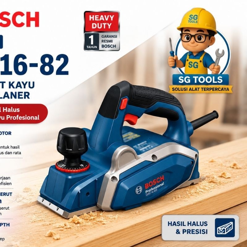 BOSCH GHO 16-82 MESIN KETAM LISTRIK/PLANER/PASAH/SERUT KAYU 600WATT