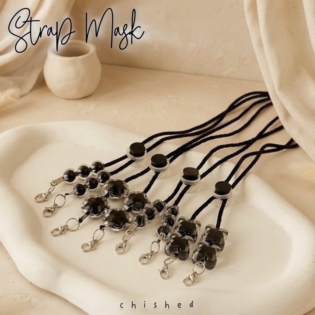 Stap Mask Black Series/ Kalung Masker Hitam Premium KMH