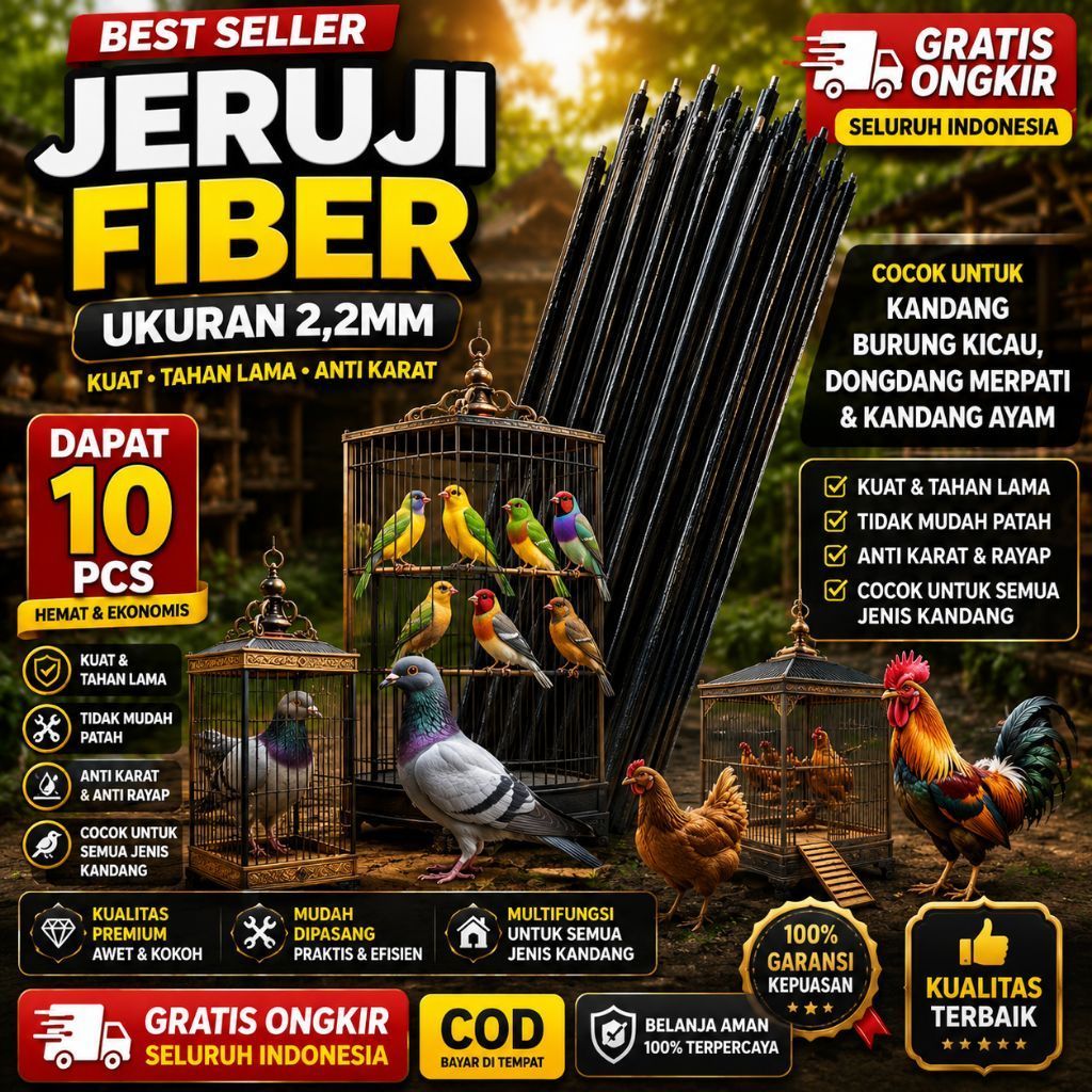 JERUJI FIBER UNTUK RENOVASI KANDANG MERPATI AYAM KICAU DLL PAKET  10PCS