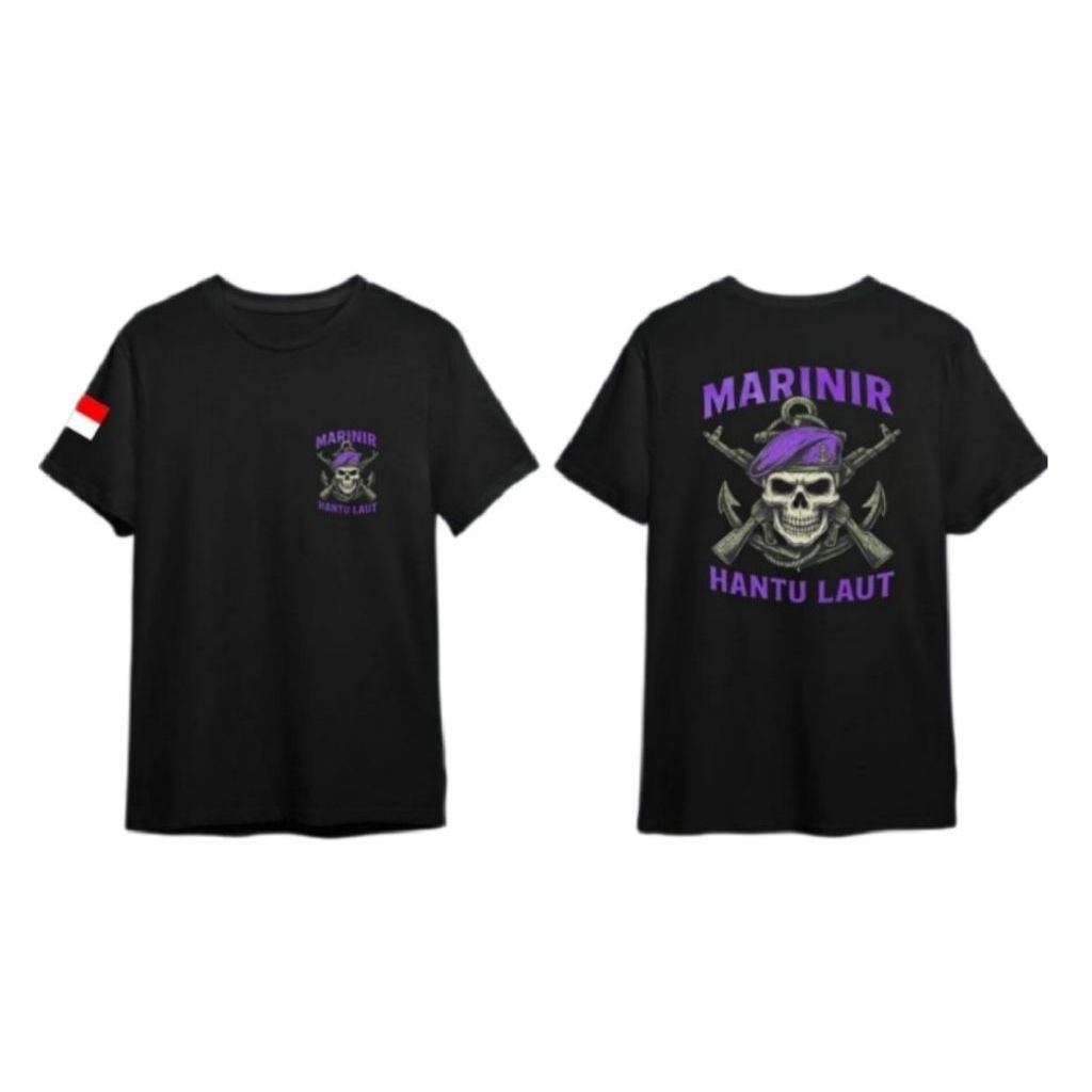KAOS TSHIRT MARINIR HANTU LAUT CORAK UNGU