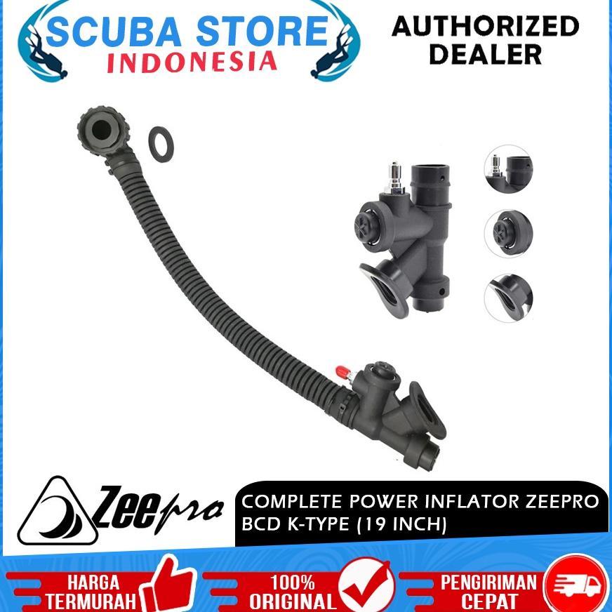 Complete Power Inflator BCD Zeepro K-Type Elbow 19 Inch Selang BC Scuba Diving Hose Inflator BCD Kom