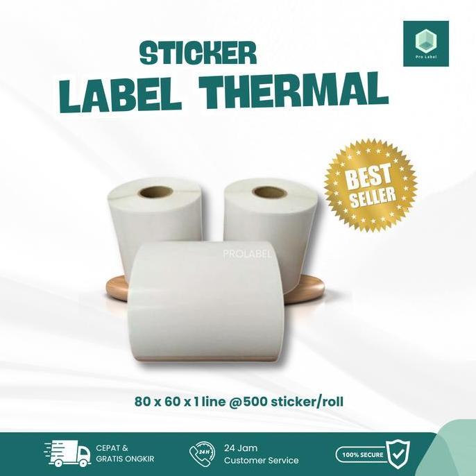 Label Thermal 80x60 White 500pcs