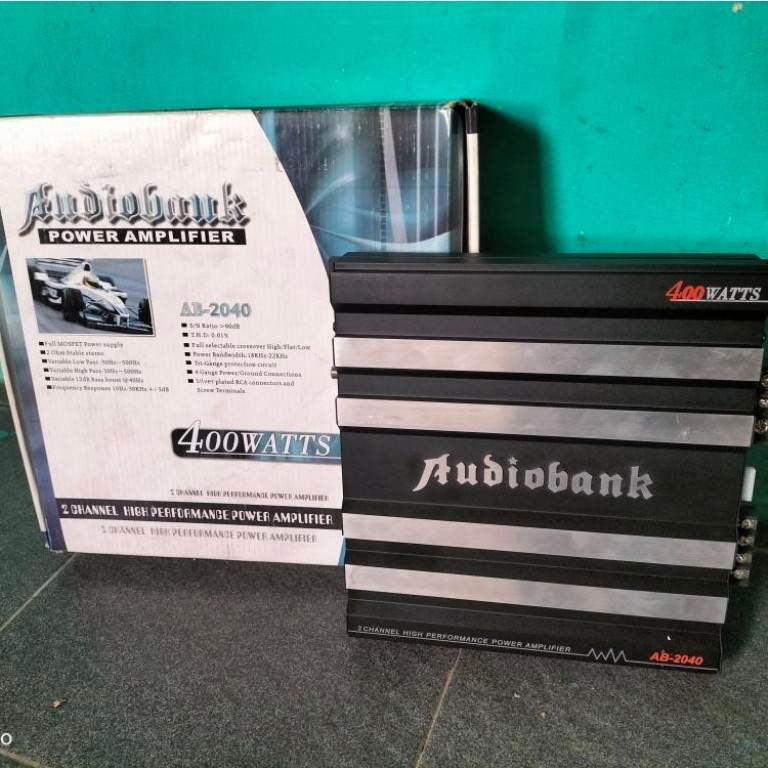 Power Amplifier Audiobank AB-2040 2 Channel Old New Stok 400Watt Mobil 12 Volt