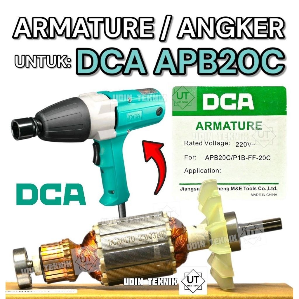 ARMATURE UNTUK DCA APB20C ANGKER MESIN PEMBUKA BAUT LISTRIK 1/2 INCH APB20 C APB 20C ROTOR MESIN ELE