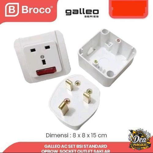 Stop Kontak AC Dan Steker AC BROCO Colokan AC OB Set Gracio BROCO SNI Putih Kotak Saklar