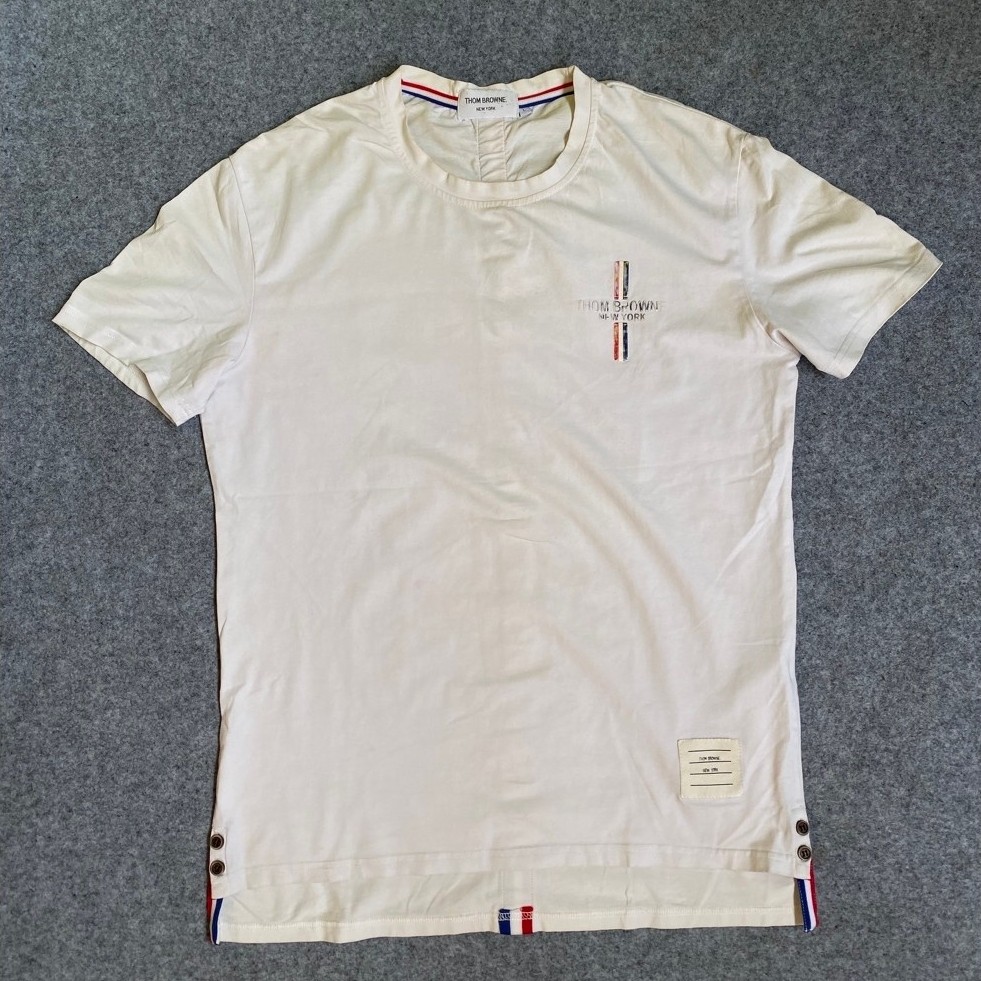 Kaos Pria Thom Browne NYC Putih Lengan Pendek