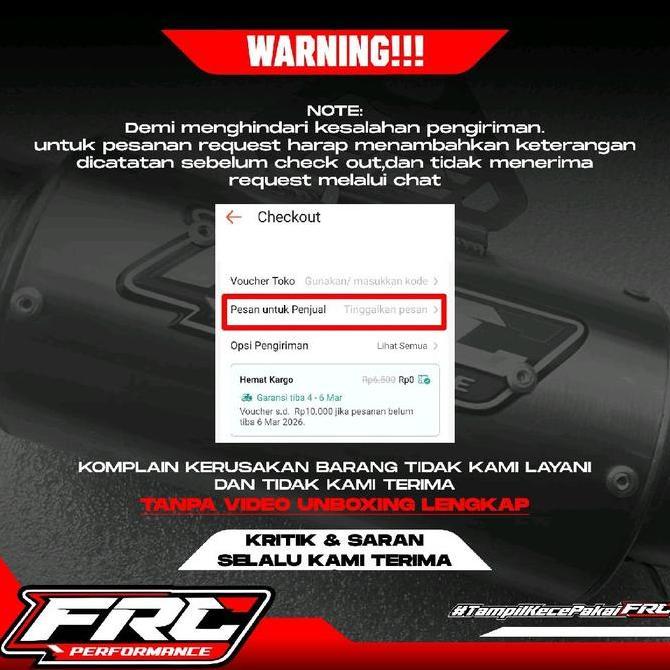 Silincer Knalpot Selenser Only / Silincer FRC Performance Type: FR6 - Original By FRC Performance