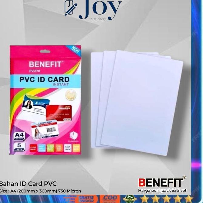 BENEFIT Bahan Id Card / PVC ID CARD Isi 5 Set [1 Pack]