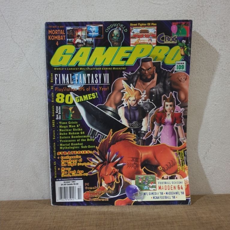 Majalah Game Vintage Import GamePro issue 109 October 1997 cover Final Fantasy VII