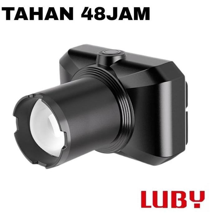 Licx- Senter Kepala Led Luby 50Tt 4800Mah L-905Nl Led Laser - Zoom Out Jarak Jauh - Terproof Ipx6 -